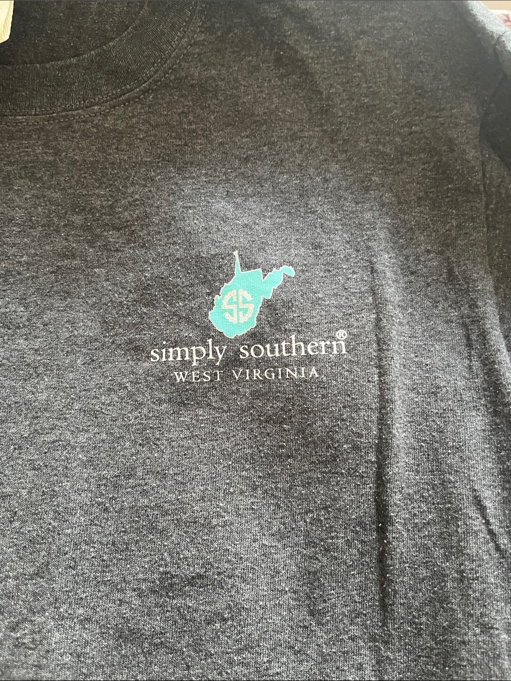 Simply Southern Dark Gray Tee with Teal, Yellow & Red Graphic - Picture 3 of 3